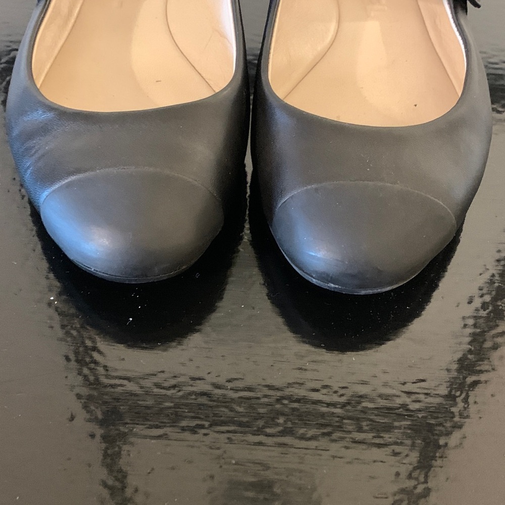 CHANEL Black Leather Mary Jane Flats with Signature Button Sz 36 - Picture 4 of 14